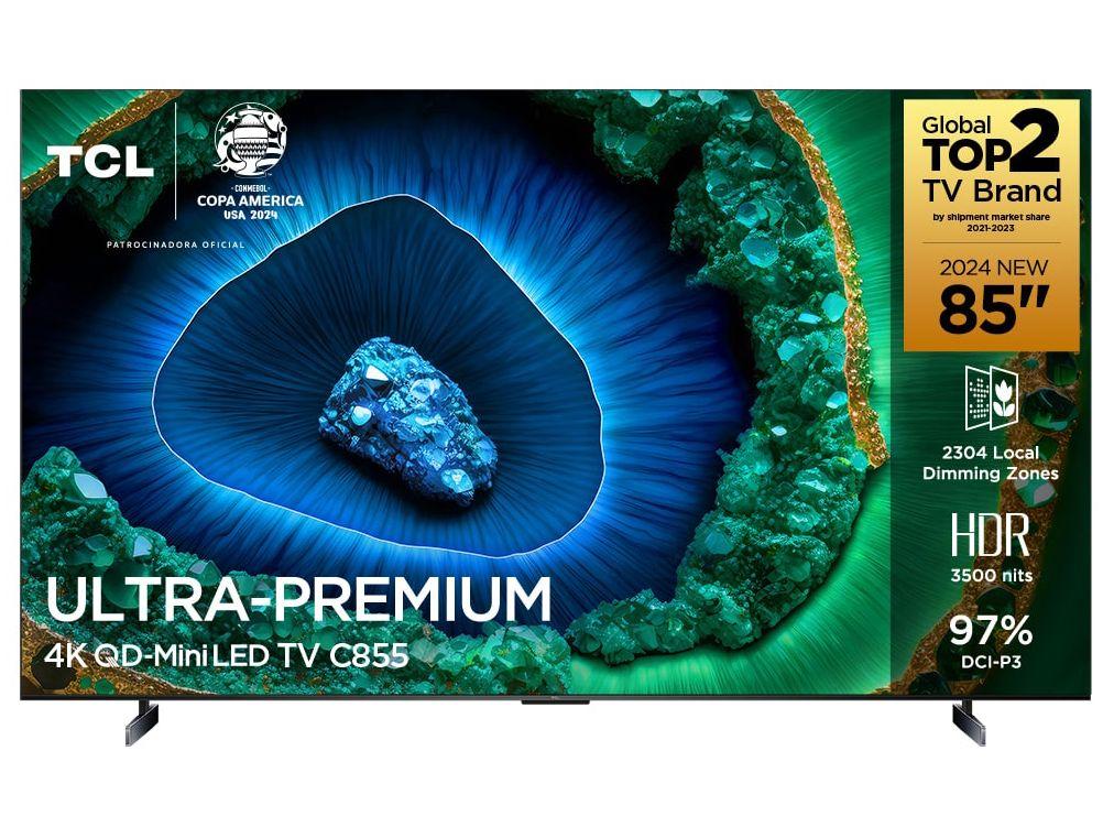 Smart TV 85" TCL 4K QD-Mini LED Ultra Premium C855 120Hz Android AiPQ Pro Google Assistente 4 HDMI
