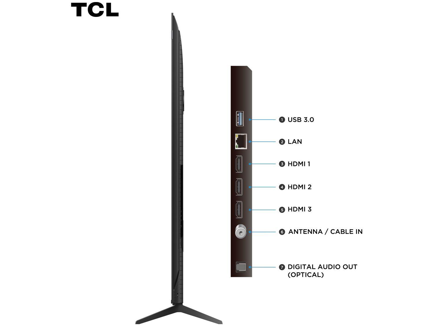Smart TV 85" TCL 4K UHD QLED 85P7K Google TV AiPQ Google Assistente 3 HDMI 1 USB