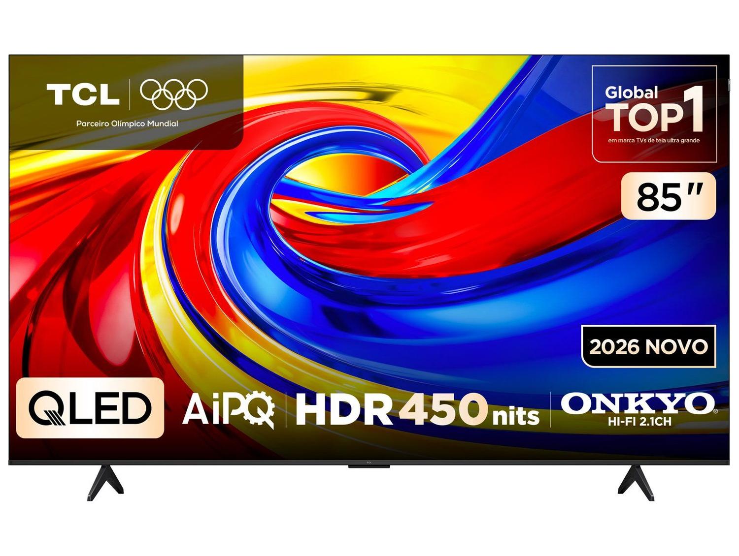 Smart TV 85" TCL 4K UHD QLED 85P7L Google TV 2026