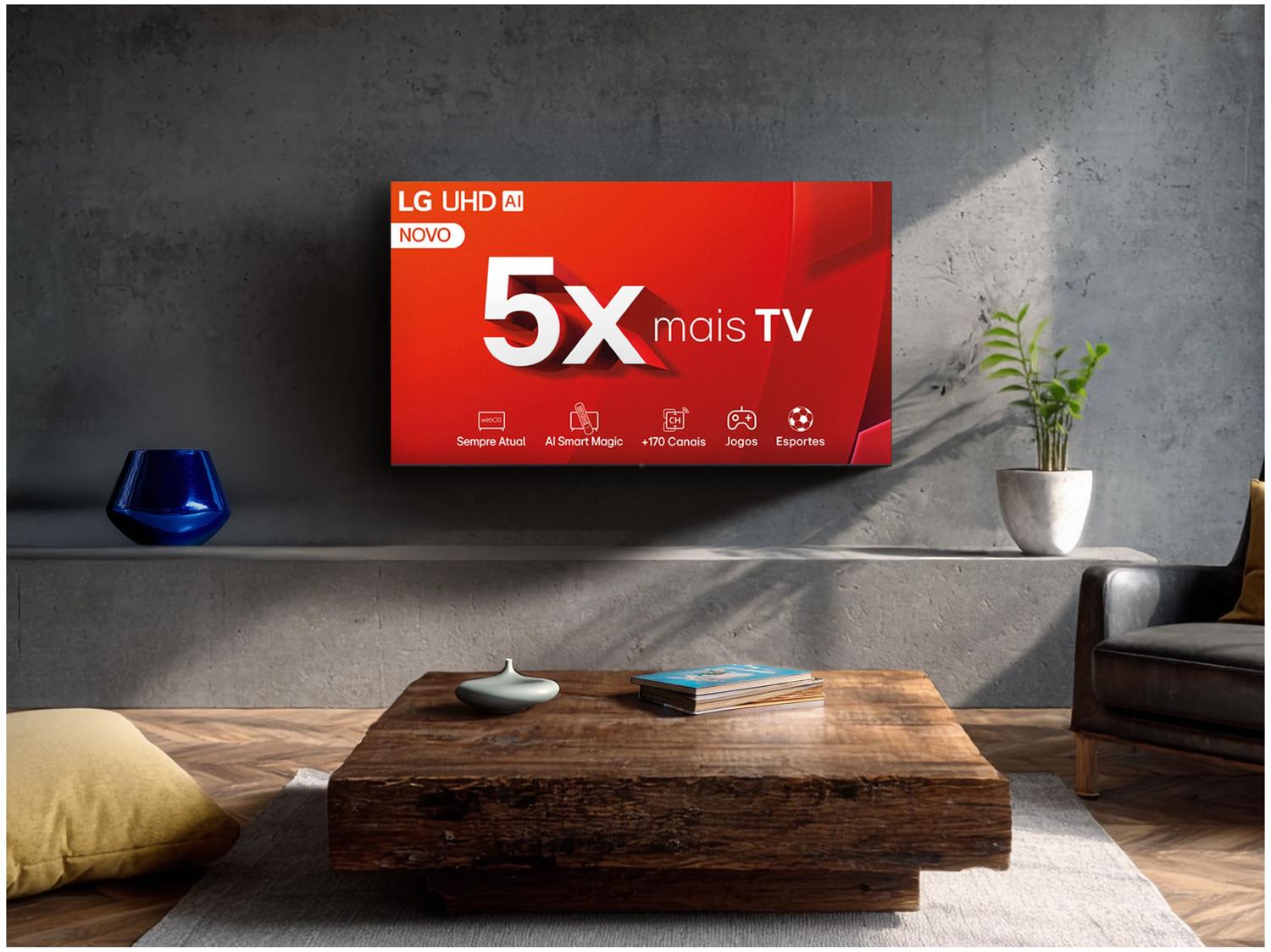 Smart TV 86" 4K LG Ultra HD 86UT8050 com Processador a5 Ger7 AI, Alexa/Chromecast integrado, Otimizador de Jogos, webOS 24 e Controle Smart Magic