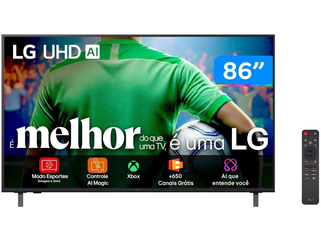 Smart TV 86" LG 4K Ultra HD 86UA8550PSA webOS 25 a7 AI Processor 4K Gen8 Alexa 3 HDMI 2.0 2 USB