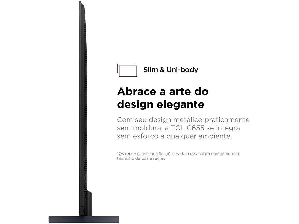 Smart TV 98" TCL UHD 4K QLED Advanced C655 98C655 120Hz Google TV Google Assistente 4 HDMI 2 USB