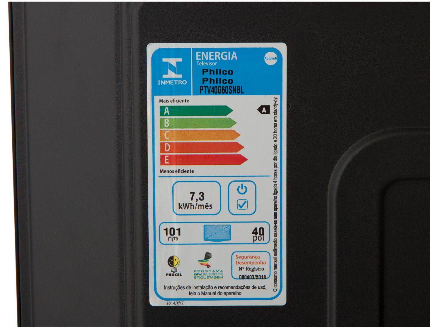 Smart TV DLED 40” Philco PTV40G60SNBL - Wi-Fi 3 HDMI 2 USB - Smart TV ...