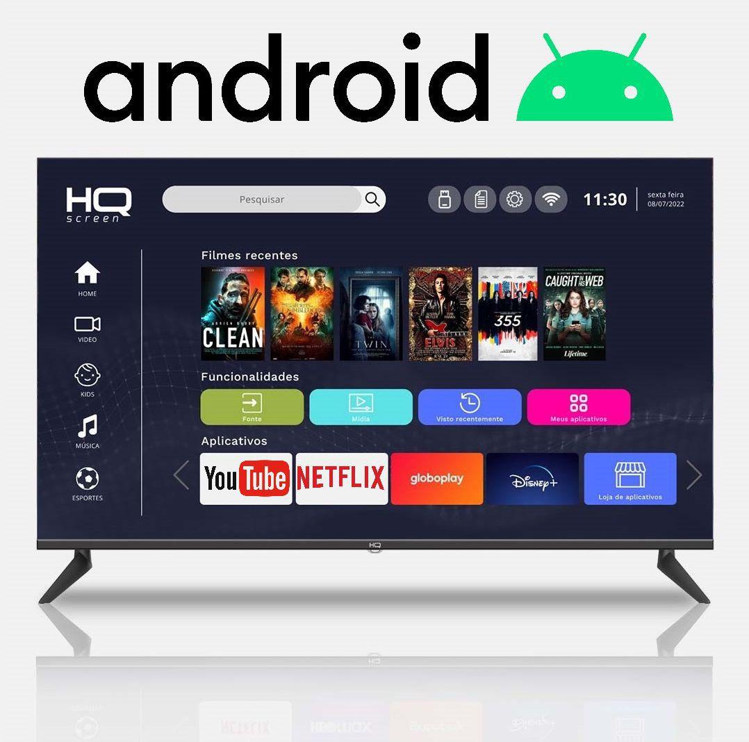 Smart Tv Led 50 4k HQ Conversor Digital Externo 3 Hdmi 2 Usb Wi-fi Android 11 Design Slim
