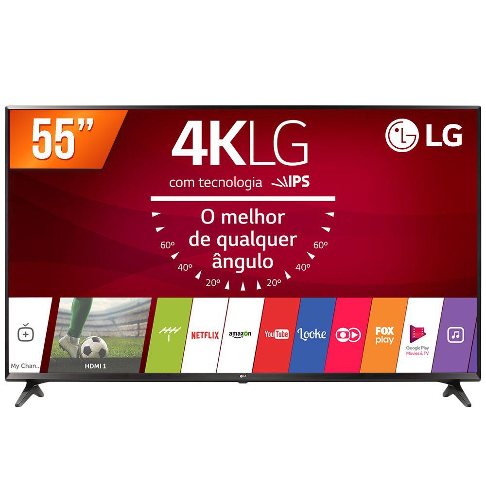 Smart TV LED 55 Ultra HD 4K LG 55UJ6300 HDMI USB WiFi Conversor