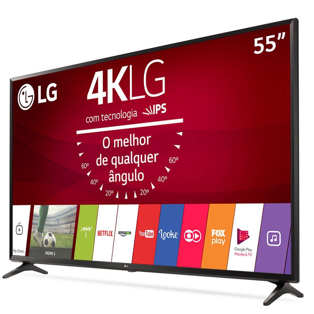 Smart TV LED 55 Ultra HD 4K LG 55UJ6300 HDMI USB WiFi Conversor