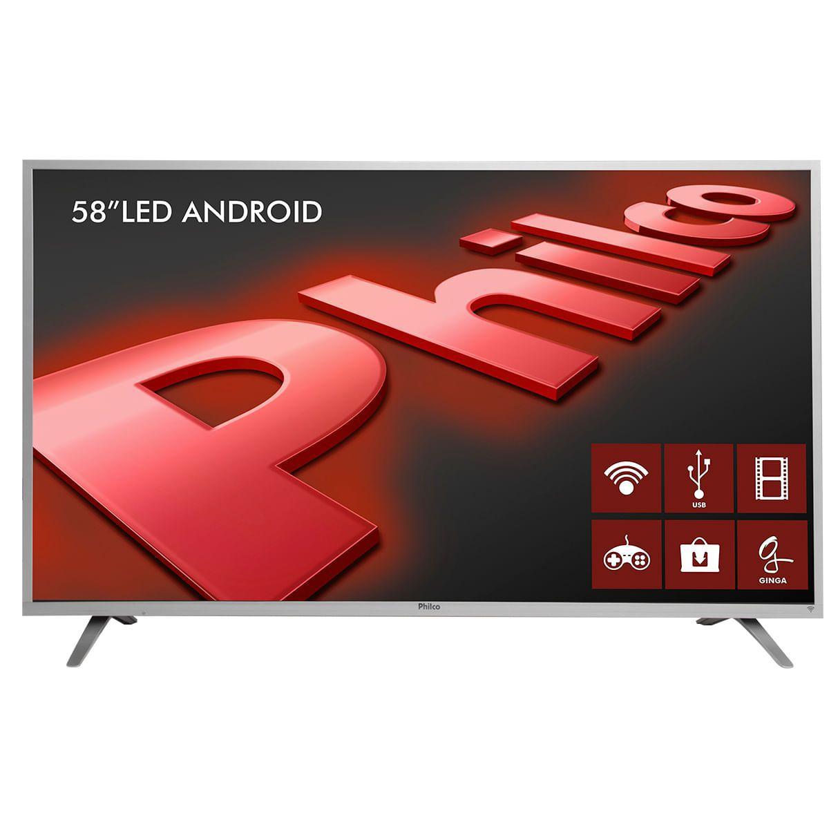 Smart TV Philco 58” PH58E20DSGWAS Android LED Smart TV Magazine Luiza
