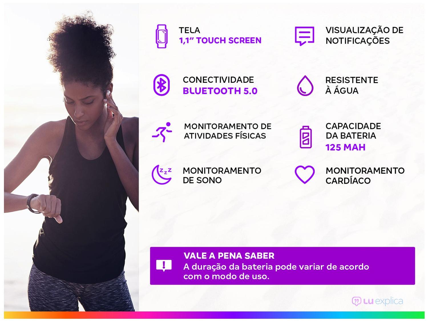 Smartband Xiaomi Mi 5 Preta