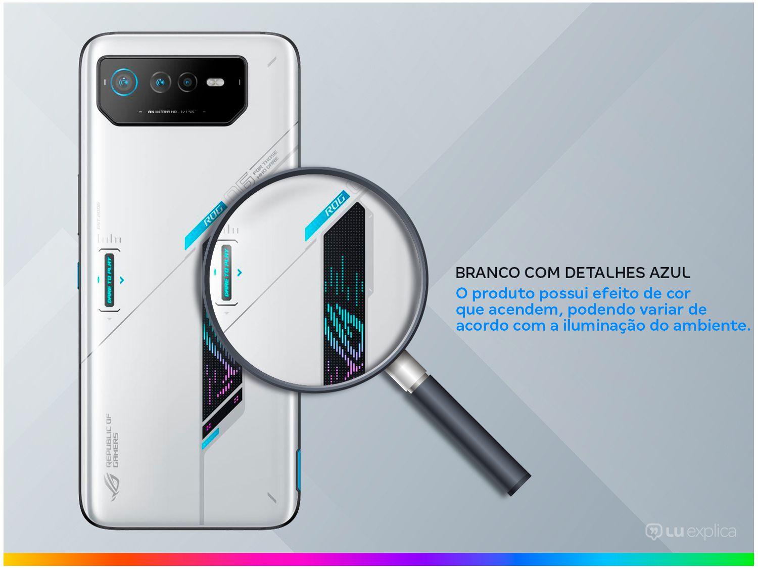 Smartphone Asus Rog Phone 6 256GB Branco 5G Snapdragon