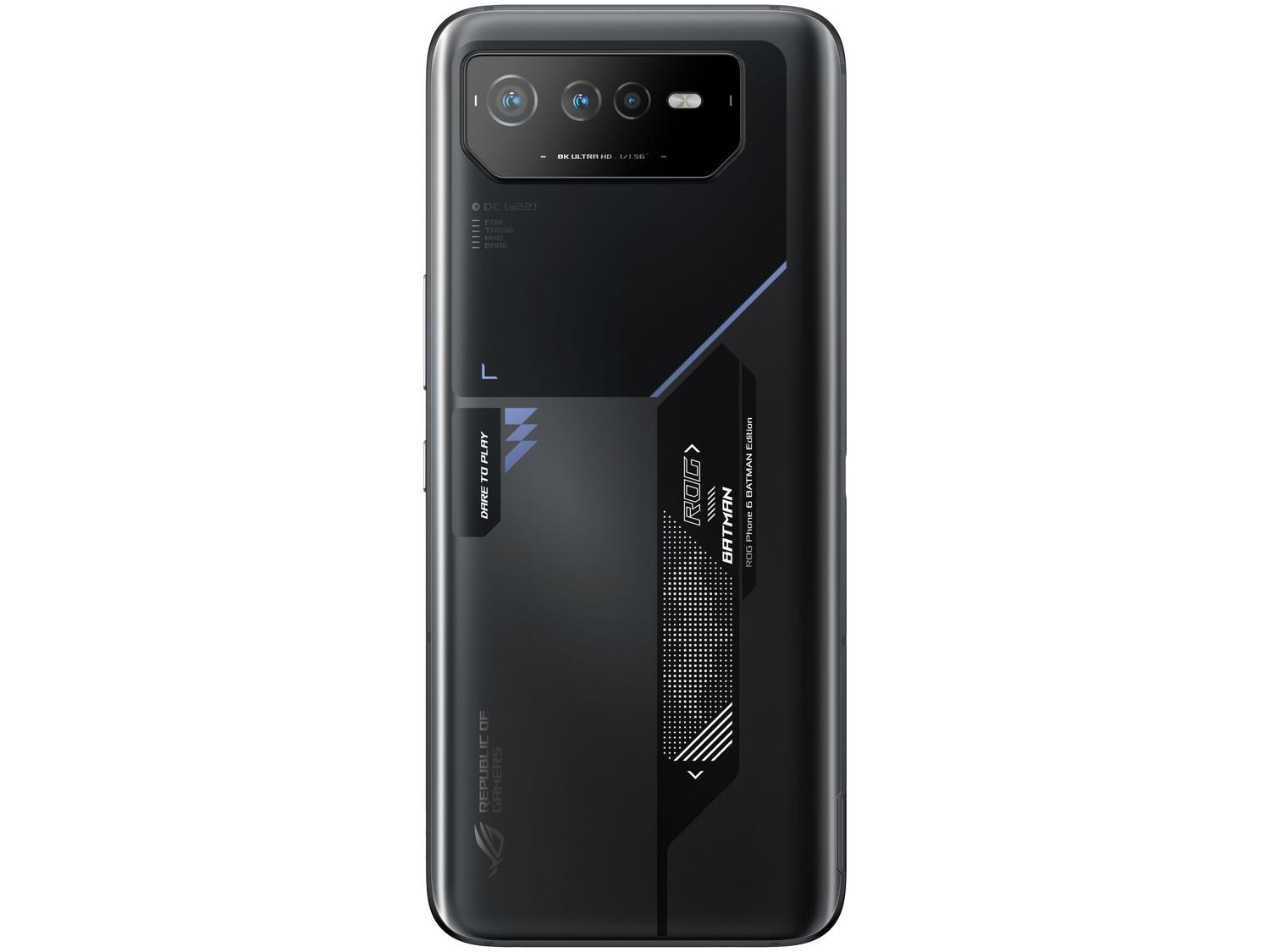 Smartphone Asus Rog Phone 6 Batman Edition 256GB Preto 5G Snapdragon 8+ Gen 1 12GB RAM 6,78" Câm. Tripla + Selfie 12MP Dual Chip