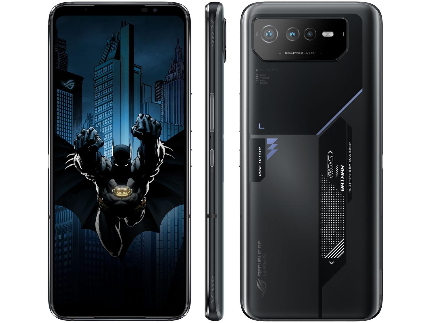 Smartphone Asus Rog Phone 6 Batman Edition 256GB Preto 5G Smartphone Asus Rog Phone 6 Batman Edition 256GB Preto 5G