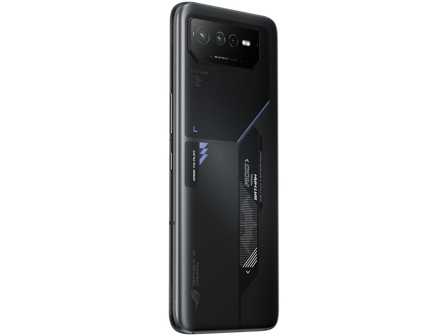 Smartphone Asus Rog Phone 6 Batman Edition 256GB Preto 5G Snapdragon 8+ Gen 1 12GB RAM 6,78" Câm. Tripla + Selfie 12MP Dual Chip