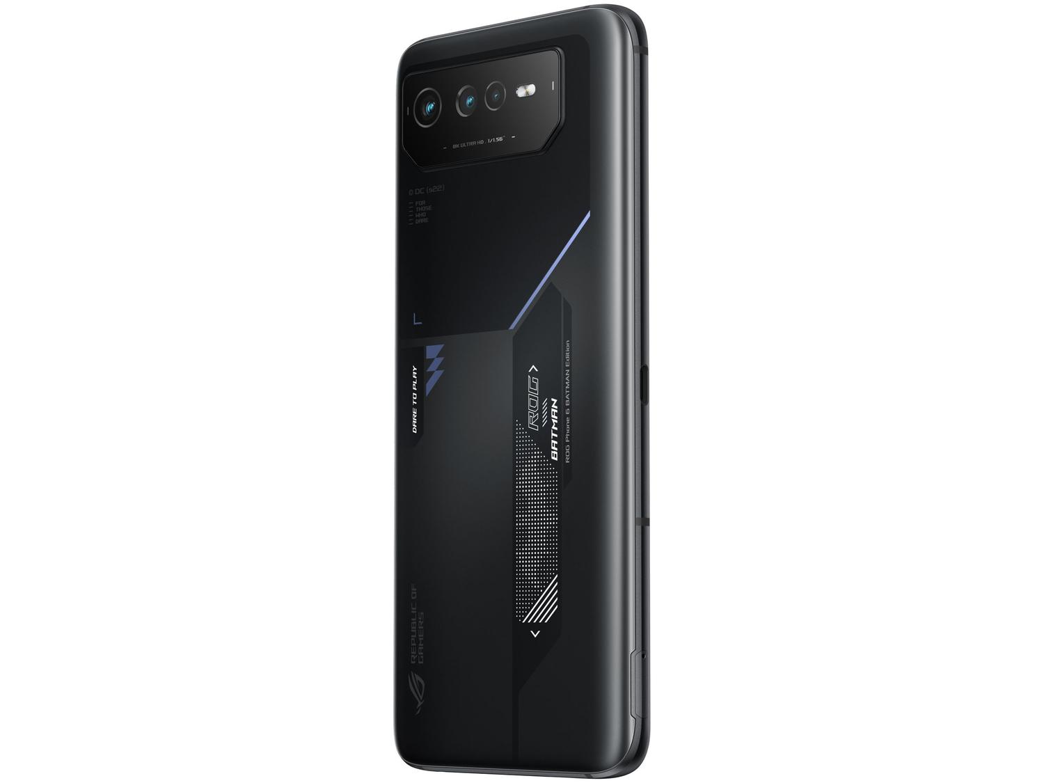 Smartphone Asus Rog Phone 6 Batman Edition 256GB Preto 5G Snapdragon 8+ Gen 1 12GB RAM 6,78" Câm. Tripla + Selfie 12MP Dual Chip