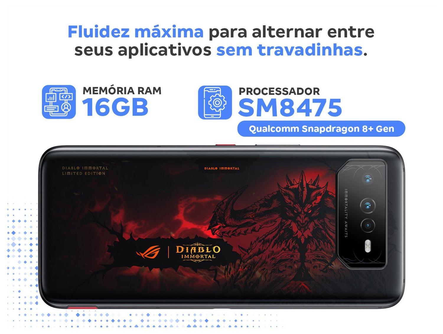 Smartphone Asus Rog Phone 6 Diablo Immortal Edition 512GB Preto 5G