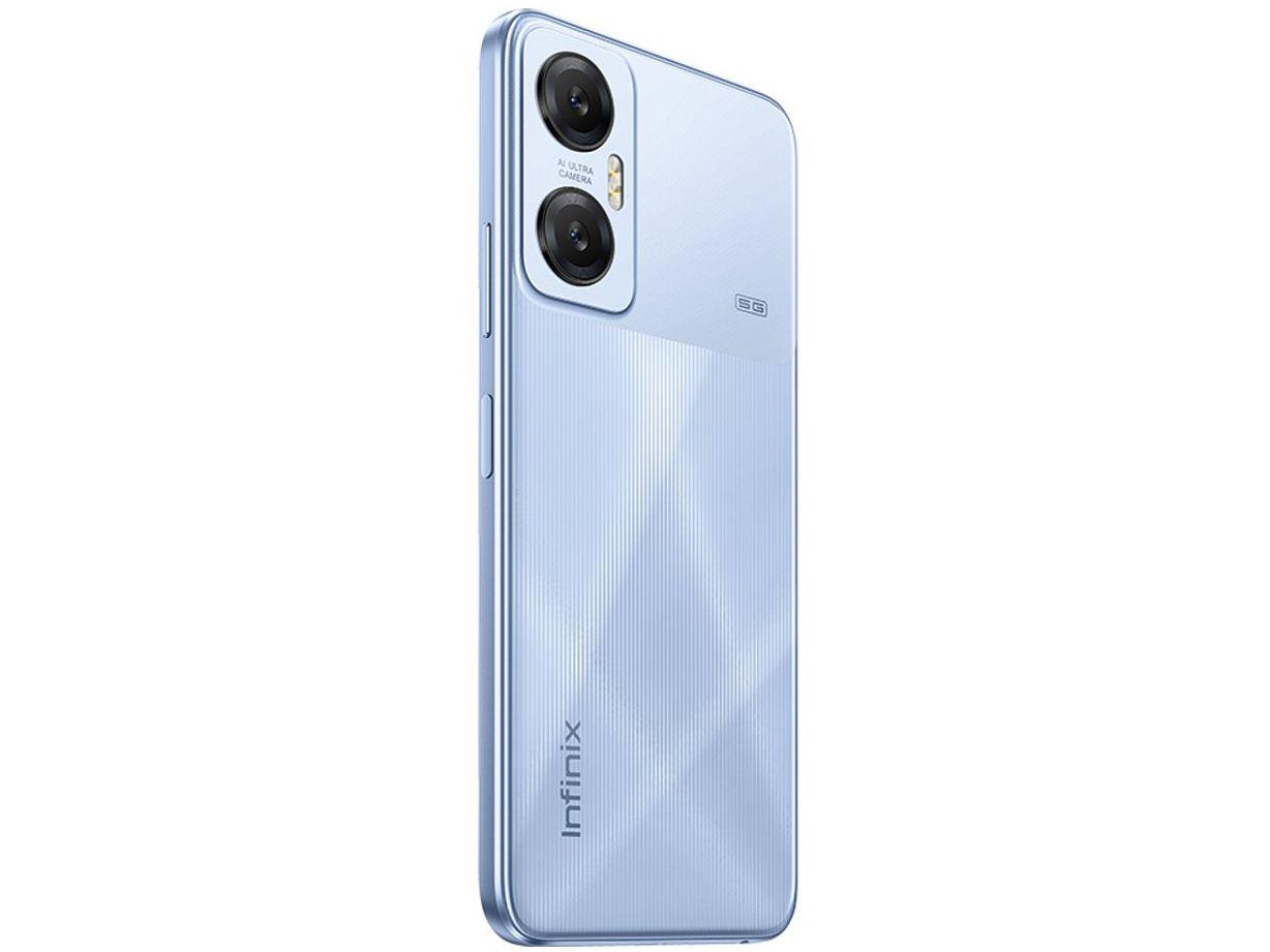 Smartphone Infinix Hot 20 128GB Azul 5G MediaTek Dimensity 810 4GB RAM 6,6" Câm. Dupla + Selfie 8MP Dual Chip