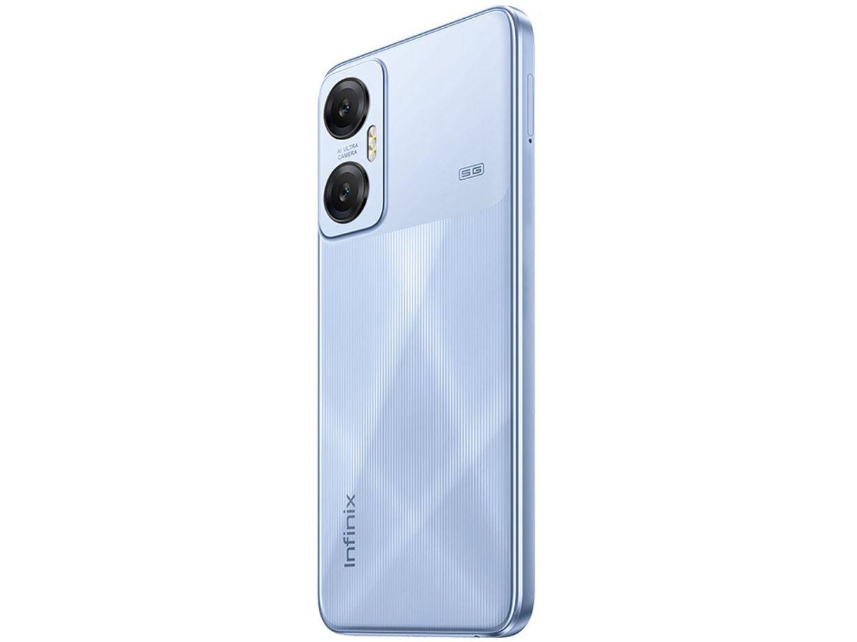 Smartphone Infinix Hot 20 128GB Azul 5G MediaTek Dimensity 810 4GB RAM 6,6" Câm. Dupla + Selfie 8MP Dual Chip