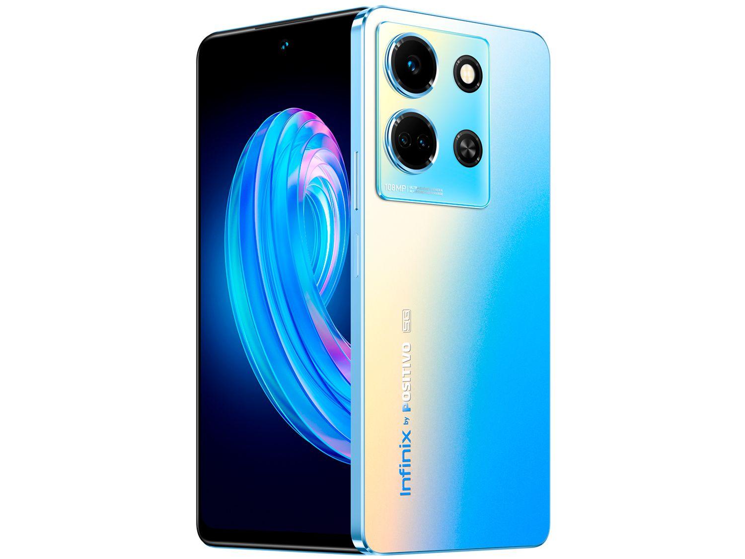 Smartphone Infinix Note 30 256GB Azul 5G Mediatek Dimensity 6080 8GB RAM 6,78" Câm. Tripla + Selfie 16MP Dual Chip Sound by JBL