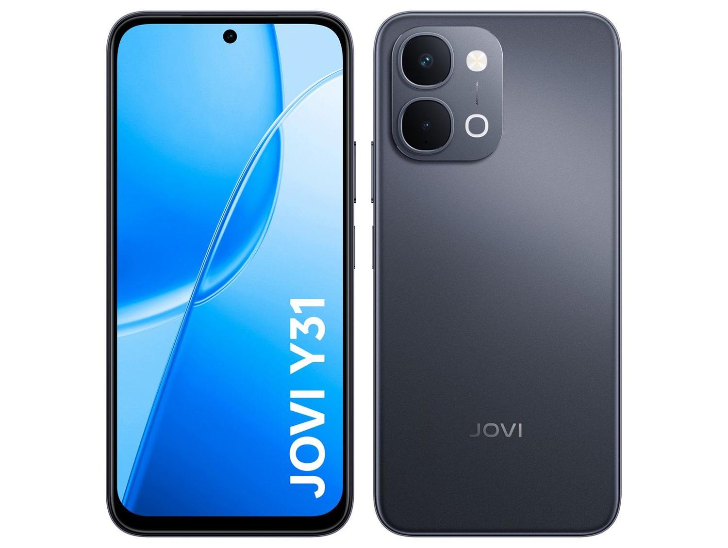 Smartphone Jovi Y31 256GB 16GB RAM Preto 6,75" Câm. Dupla + Selfie 32MP