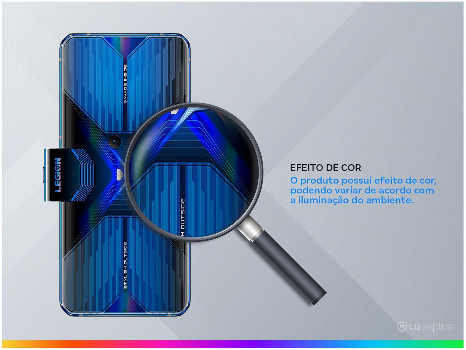 Smartphone Lenovo Legion Phone Duel 256GB - Blazing Blue 5G 12GB RAM 6,65” Câm. Dupla