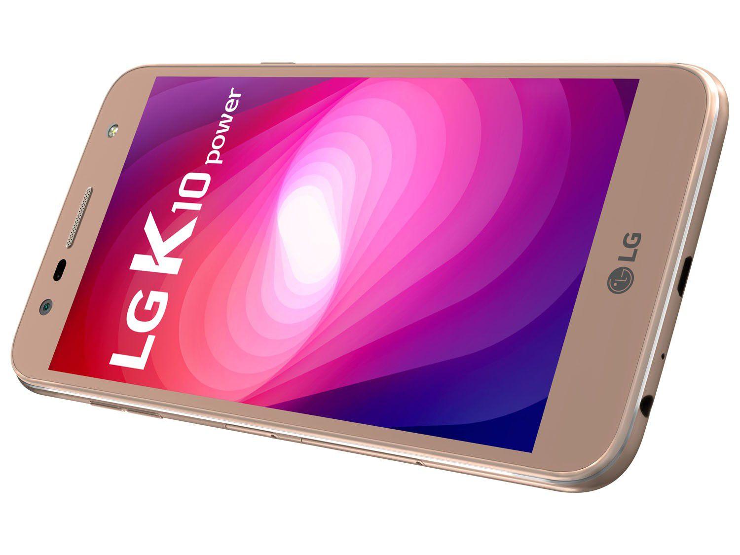 Smartphone LG K10 Power 32GB Dourado Dual Chip 4G Câm. 13MP + Selfie
