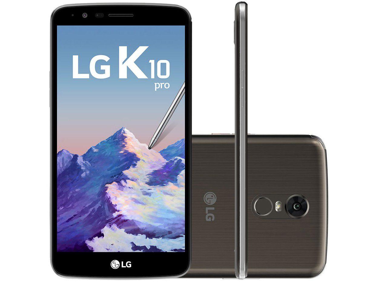 Smartphone LG K10 Pro 32GB Titânio Dual Chip 4G - Câm. 13MP + Selfie 8MP  Tela 5,7”HD Proc. Octa Core - Celular LG - Magazine Luiza