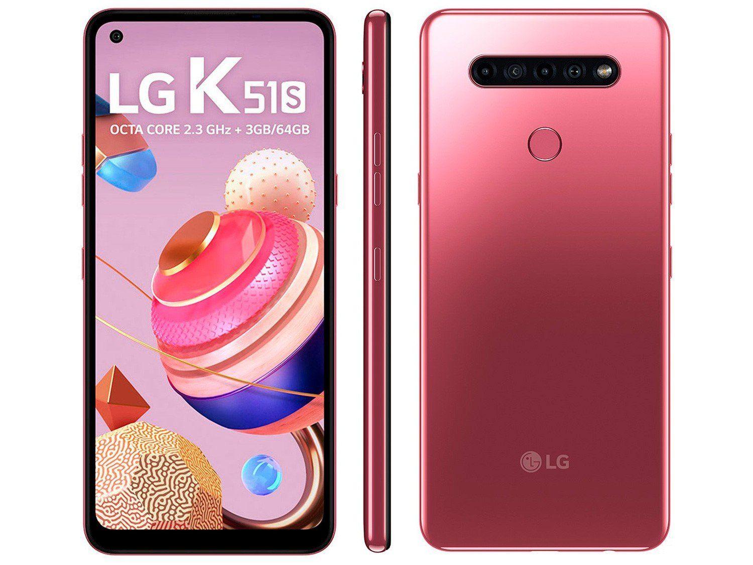 Smartphone LG K51S 64GB Vermelho 4G Octa-Core 3GB RAM 6,55” Câm. Quádrupla + Selfie 13M