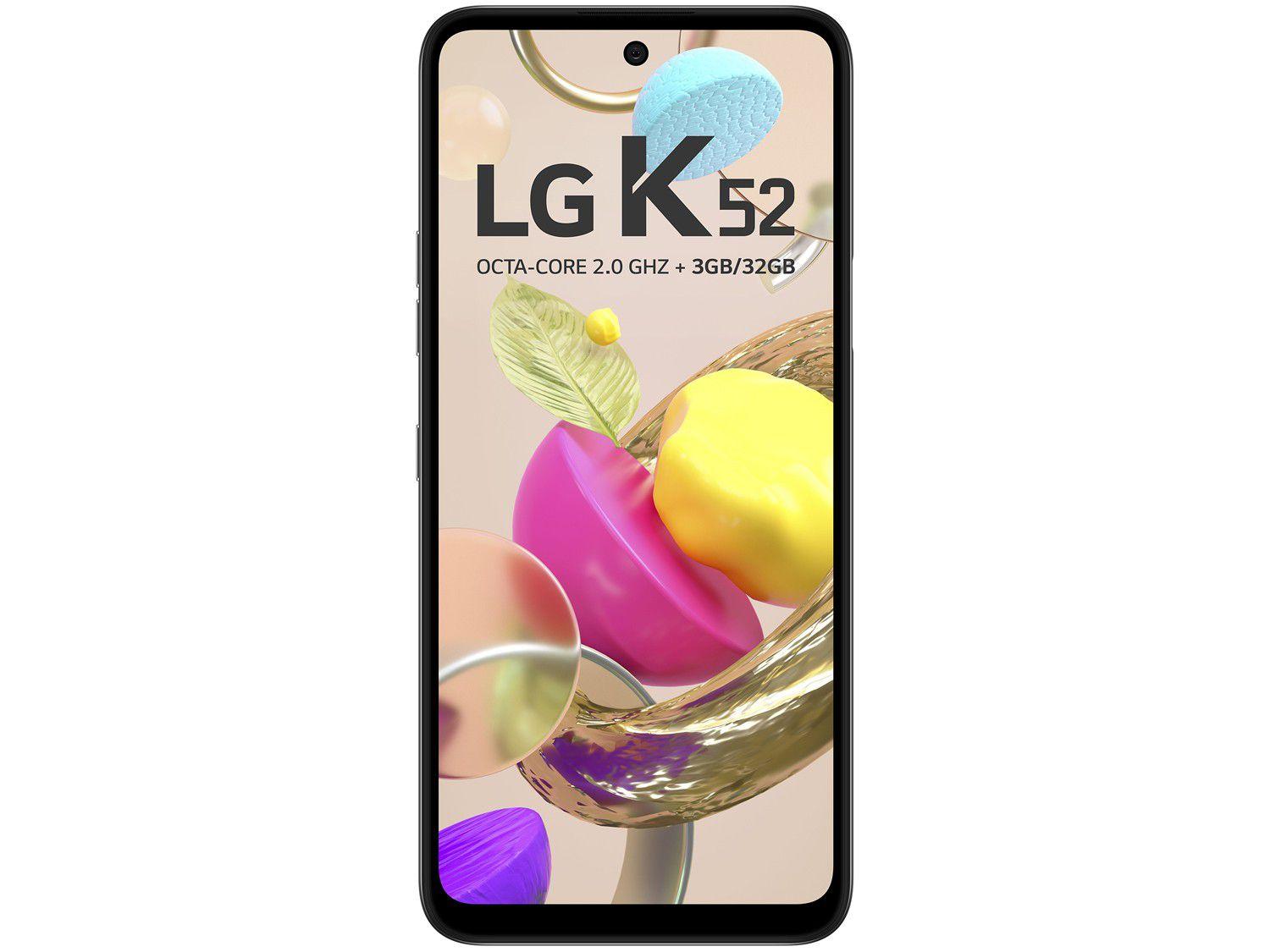 Smartphone LG K52 64GB Cinza 4G Octa-Core 3GB RAM Tela 6,6” Câm. Quádrupla + Selfie 8MP Dual Chip