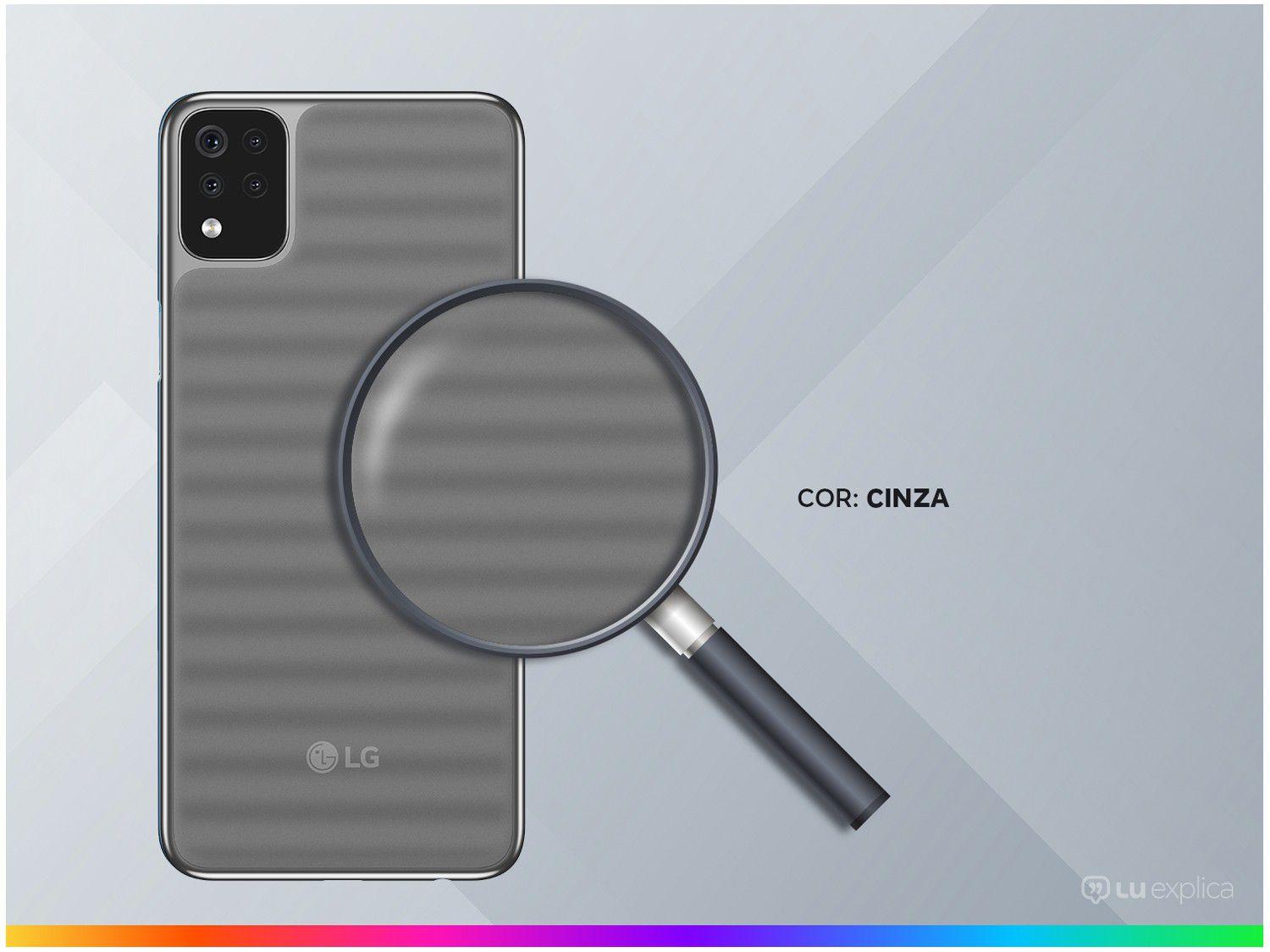 Smartphone LG K52 64GB Cinza 4G Octa-Core 3GB RAM Tela 6,6” Câm. Quádrupla + Selfie 8MP Dual Chip