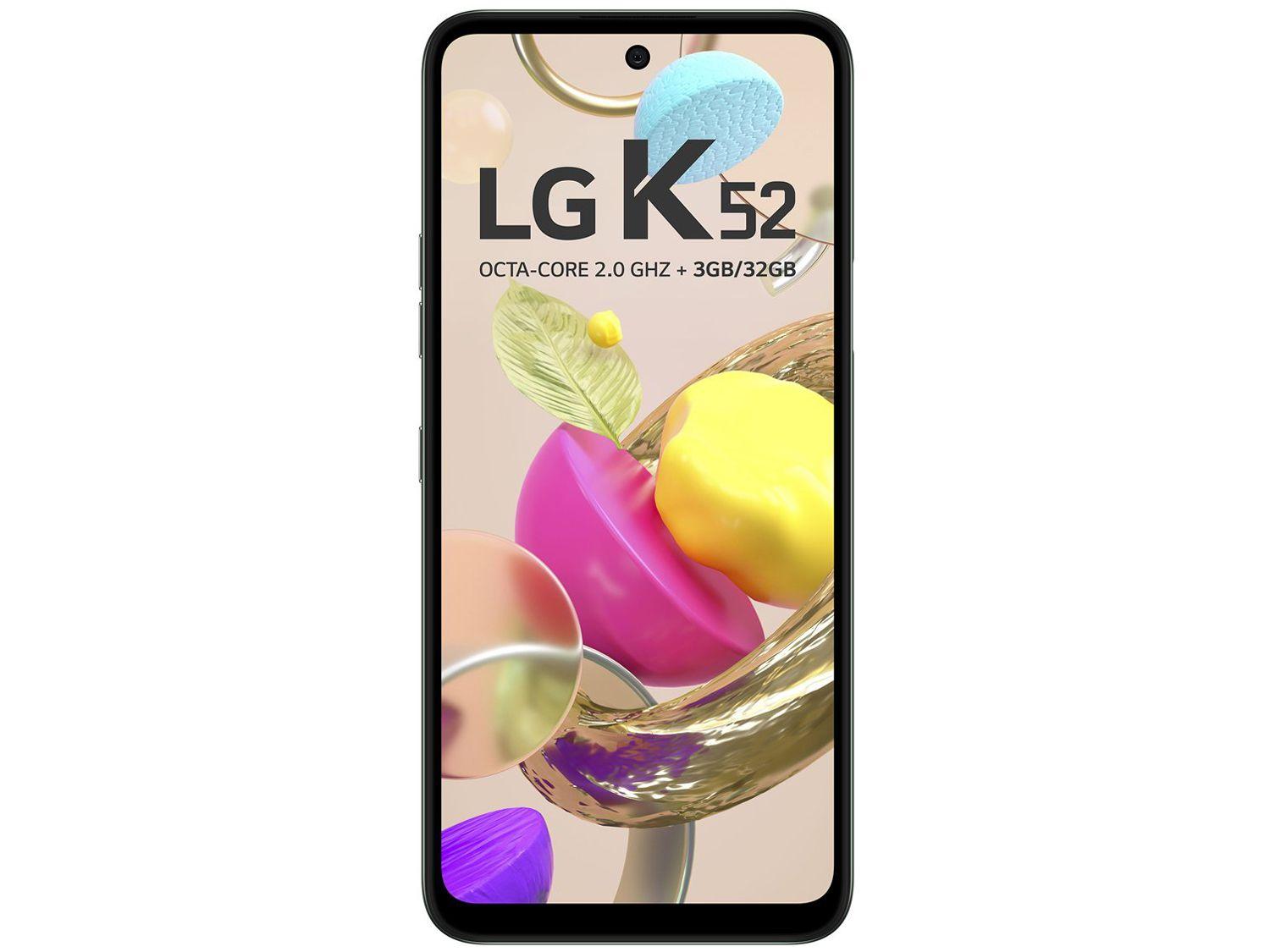 Smartphone LG K52 64GB Verde 4G Octa-Core 3GB RAM Tela 6,6” Câm. Quádrupla + Selfie 8MP Dual Chip