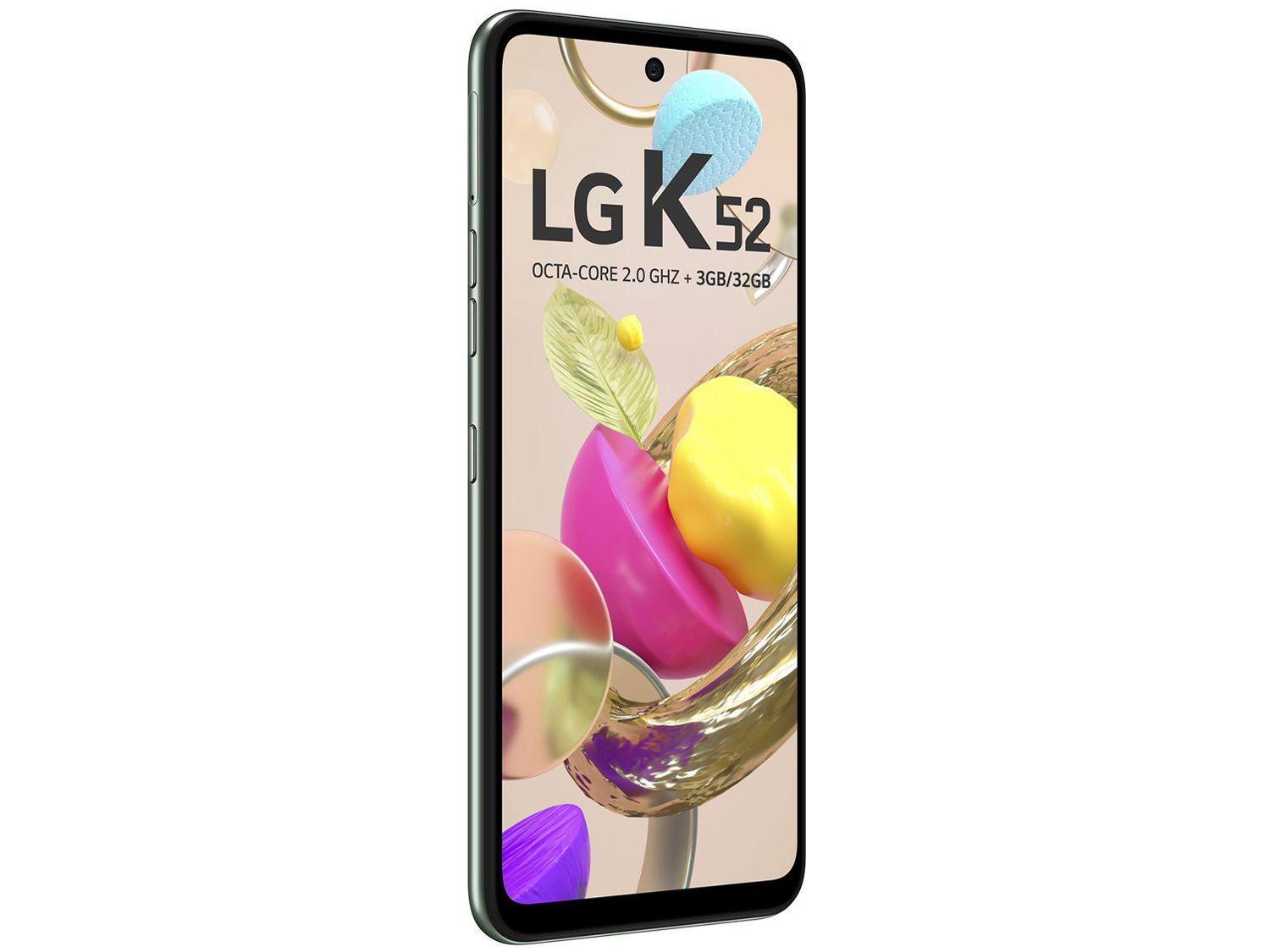 Smartphone LG K52 64GB Verde 4G Octa-Core 3GB RAM Tela 6,6” Câm. Quádrupla + Selfie 8MP Dual Chip