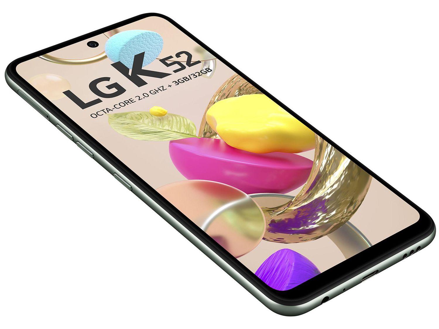 Smartphone LG K52 64GB Verde 4G Octa-Core 3GB RAM Tela 6,6” Câm. Quádrupla + Selfie 8MP Dual Chip
