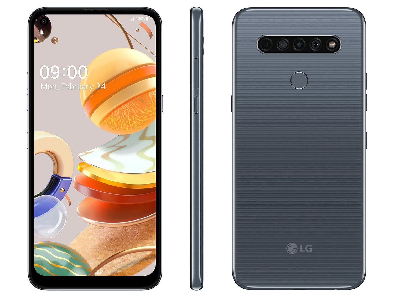 Smartphone LG K61 128GB Titânio 4G Octa-Core - 4GB RAM 6,53” Câm. Quádrupla + Selfie 16M