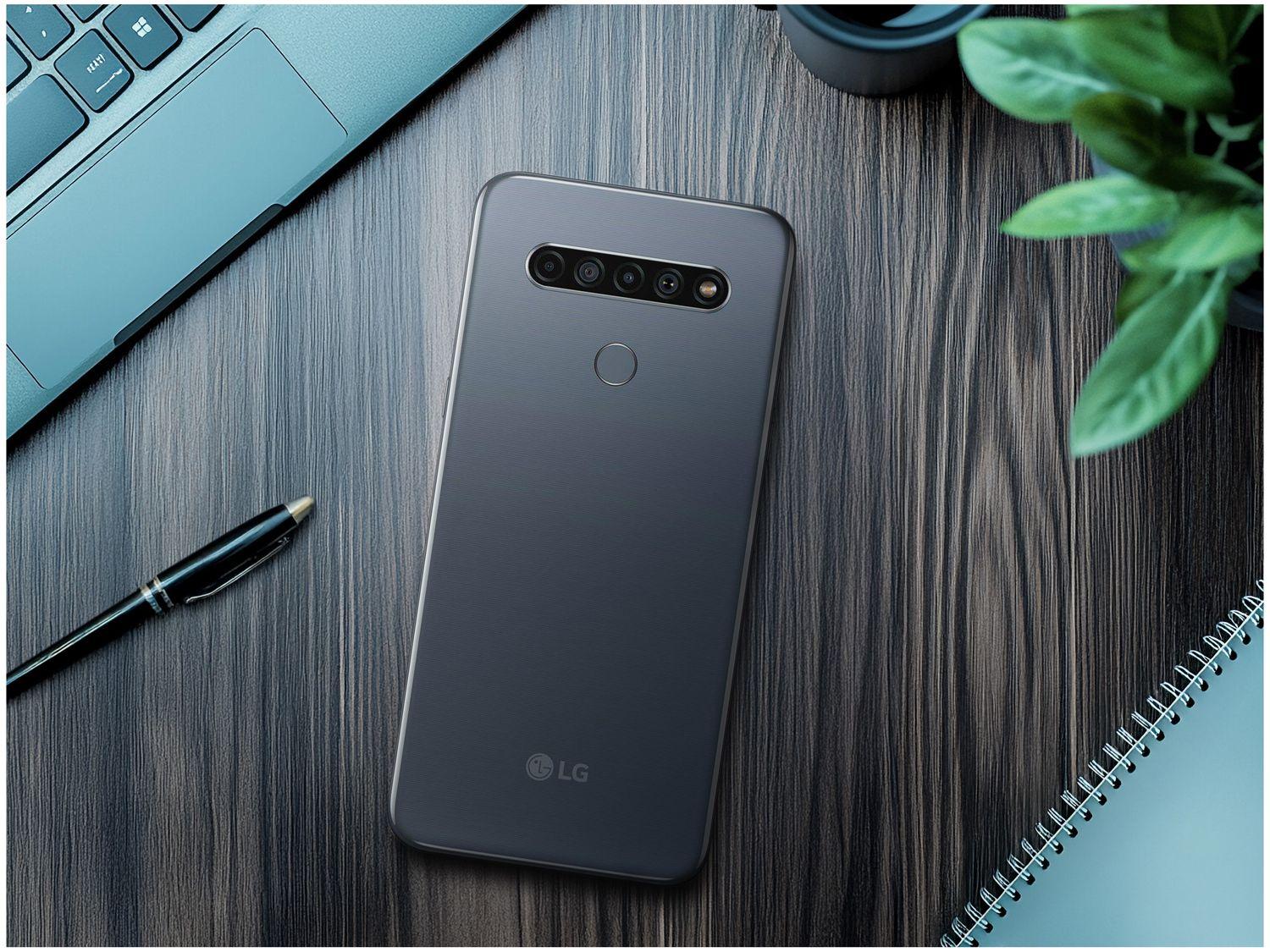 Smartphone LG K61 128GB Titânio 4G Octa-Core - 4GB RAM 6,53” Câm. Quádrupla + Selfie 16MP