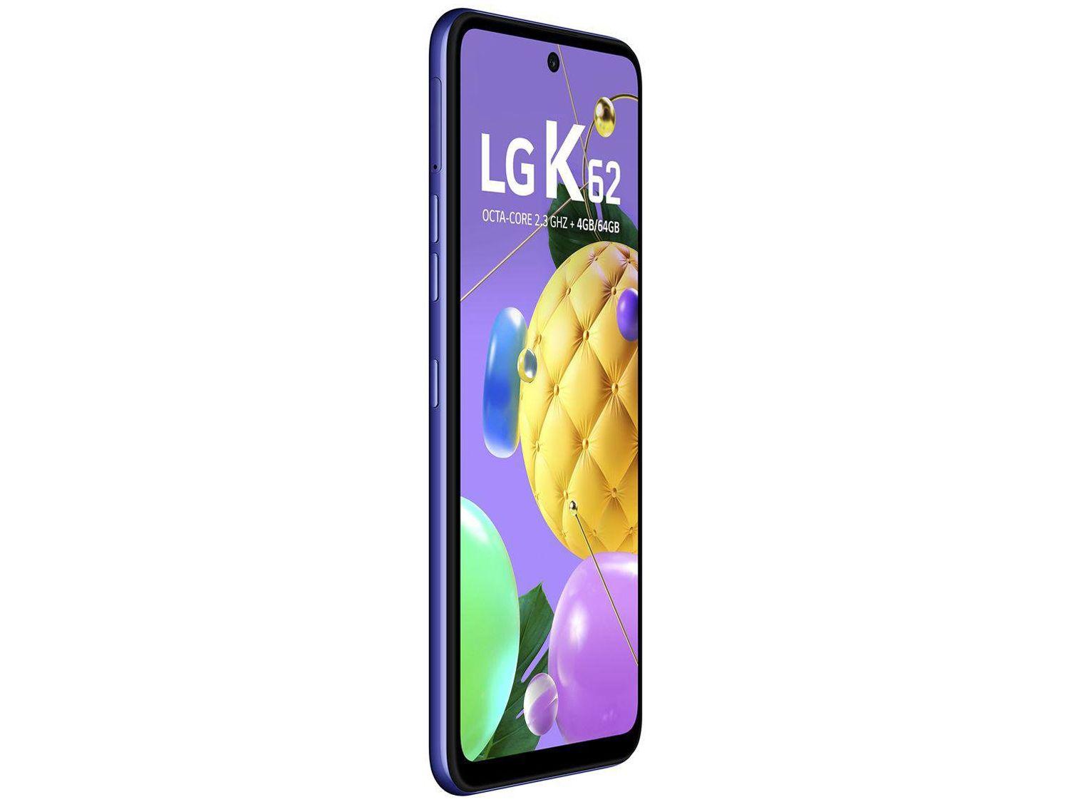 Smartphone LG K62 64GB Azul 4G Octa-Core 4GB RAM Tela 6,59” Câm. Quádrupla + Selfie 13MP