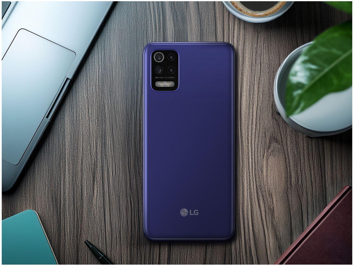 Smartphone LG K62 64GB Azul 4G Octa-Core 4GB RAM Tela 6,59” Câm. Quádrupla + Selfie 13MP