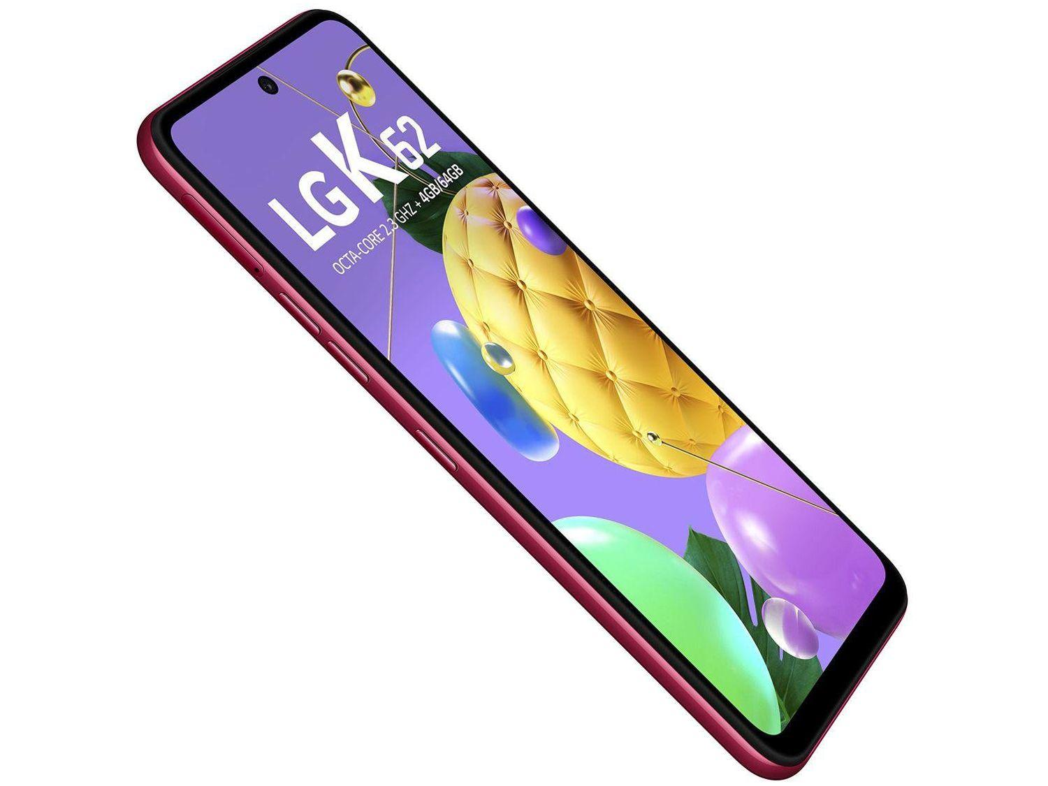 Smartphone LG K62 64GB Vermelho 4G Octa-Core - 4GB RAM Tela 6,59” Câm. Quádrupla + Selfie 13MP