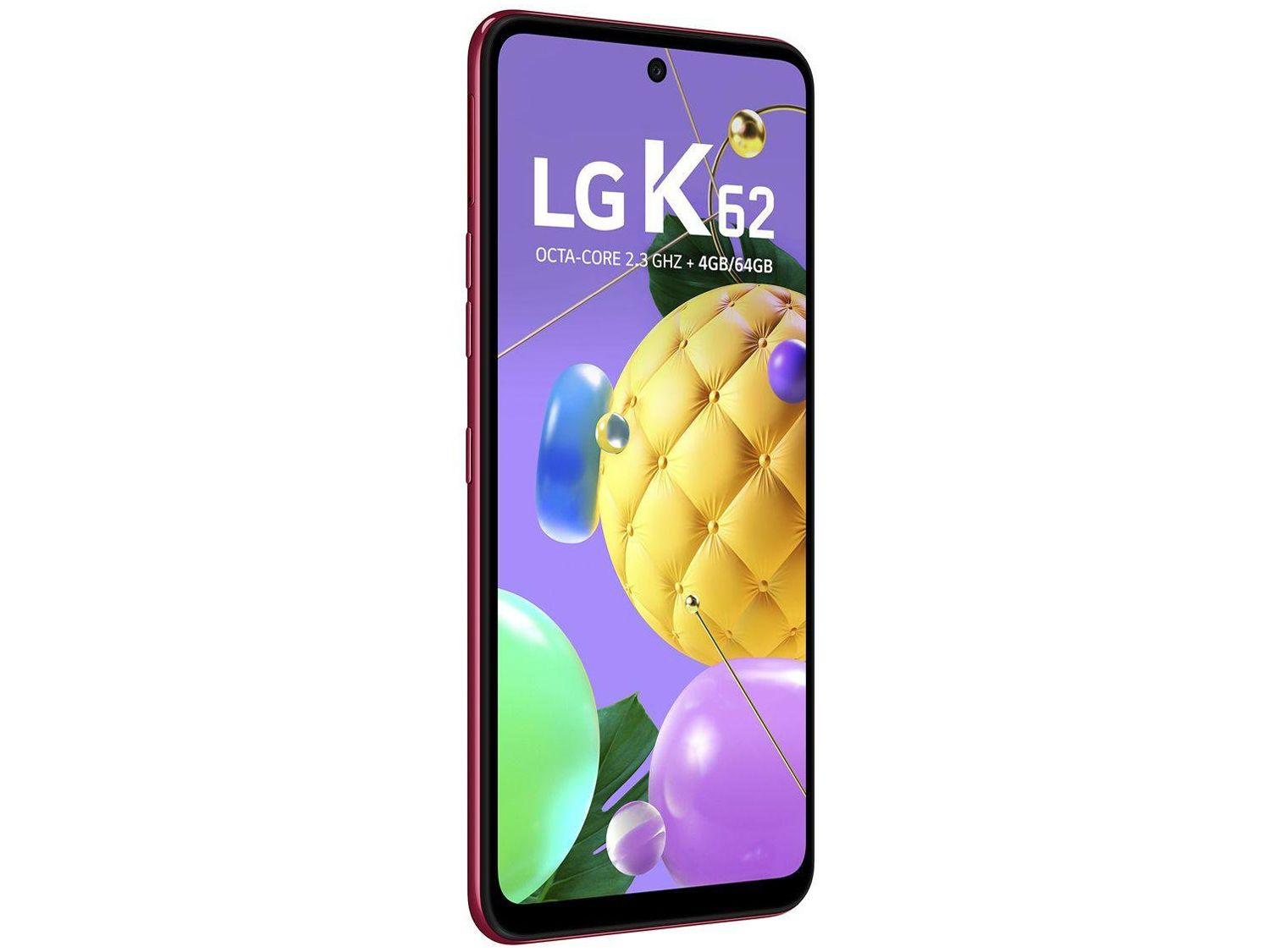 Smartphone LG K62 64GB Vermelho 4G Octa-Core - 4GB RAM Tela 6,59” Câm. Quádrupla + Selfie 13MP