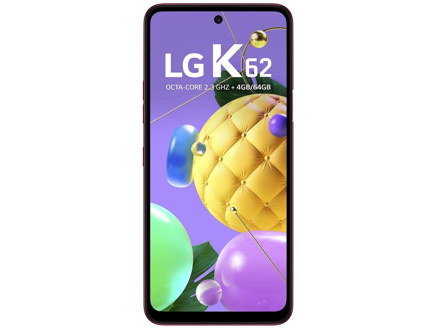 Smartphone LG K62 64GB Vermelho 4G Octa-Core - 4GB RAM Tela 6,59” Câm. Quádrupla + Selfie 13MP