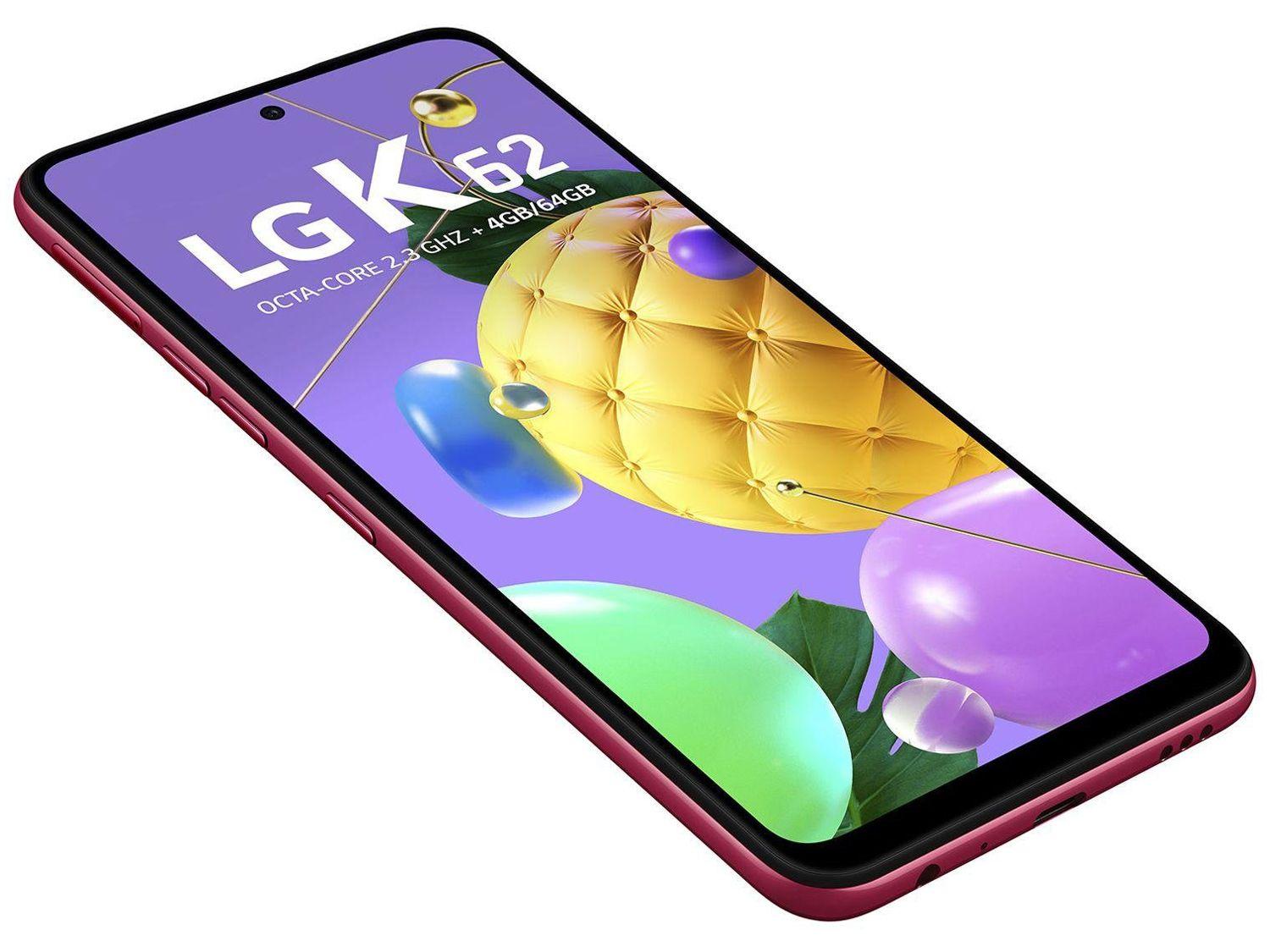 Smartphone LG K62 64GB Vermelho 4G Octa-Core - 4GB RAM Tela 6,59” Câm. Quádrupla + Selfie 13MP