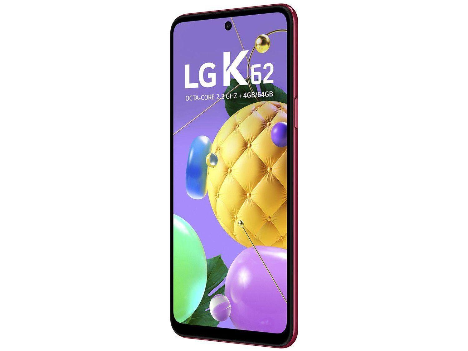 Smartphone LG K62 64GB Vermelho 4G Octa-Core - 4GB RAM Tela 6,59” Câm. Quádrupla + Selfie 13MP