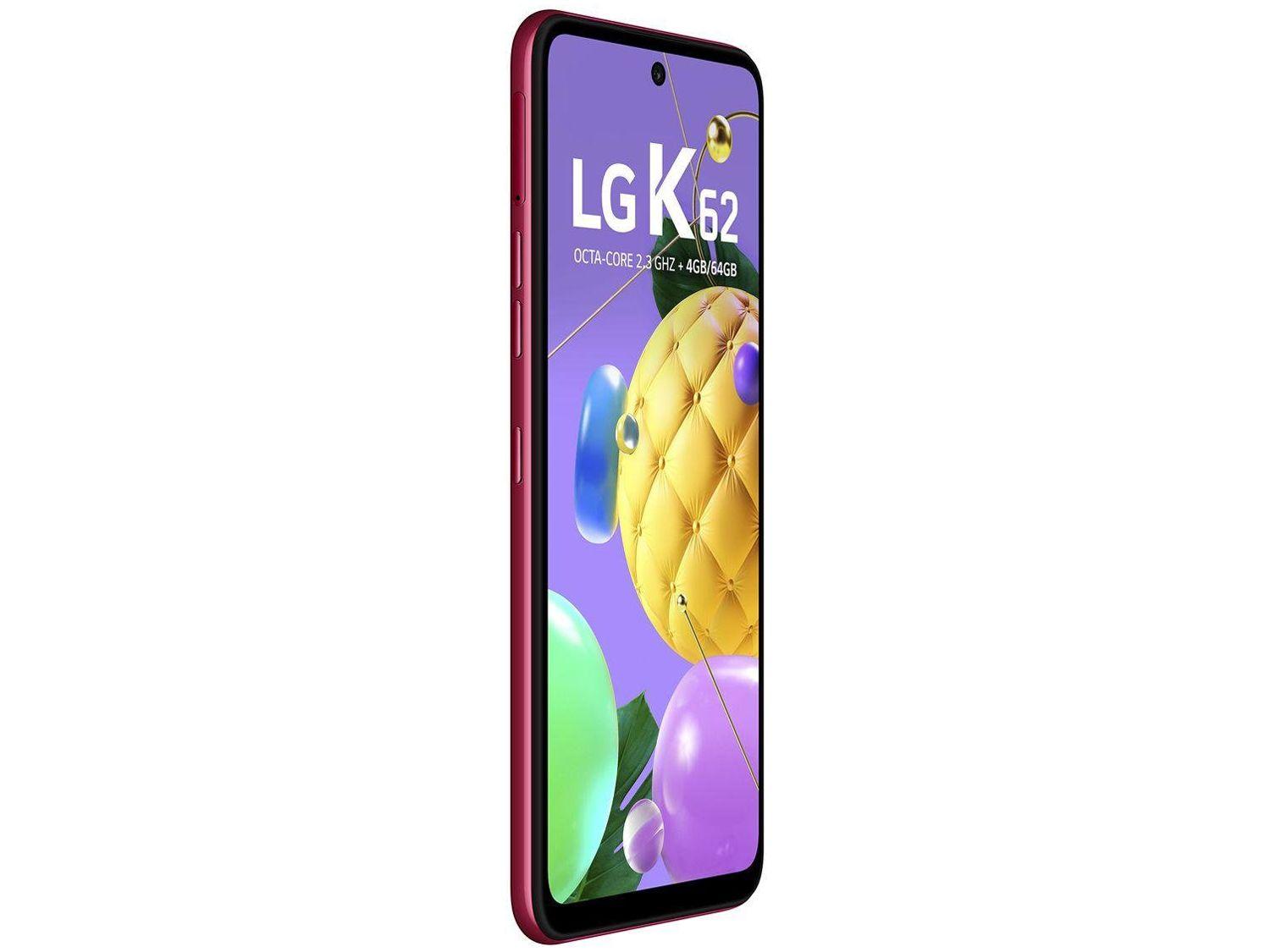 Smartphone LG K62 64GB Vermelho 4G Octa-Core - 4GB RAM Tela 6,59” Câm. Quádrupla + Selfie 13MP