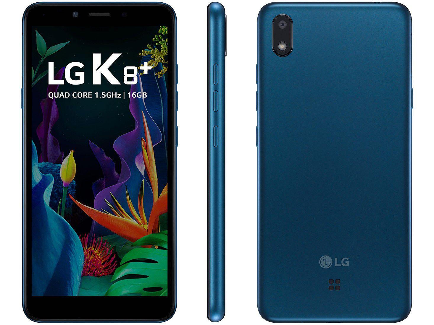 Smartphone LG K8 Plus 16GB Azul 4G Quad-Core 1GB RAM 5,45” Câm. 8MP + Câm. Selfie 5MP