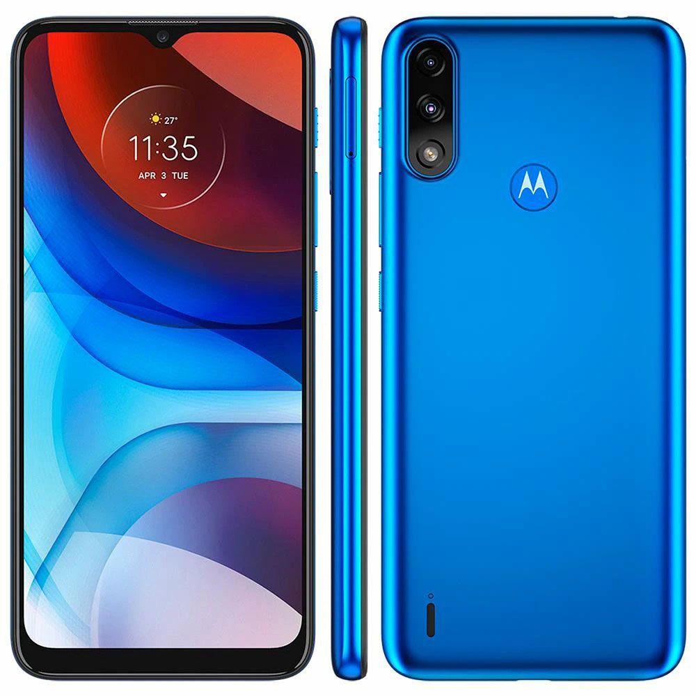 Smartphone Motorola E7 Power 32GB 4G Tela 6.5” Câmera Dupla 13MP 2MP  Frontal 5MP Azul Metálico - Motorola - Magazine Luiza