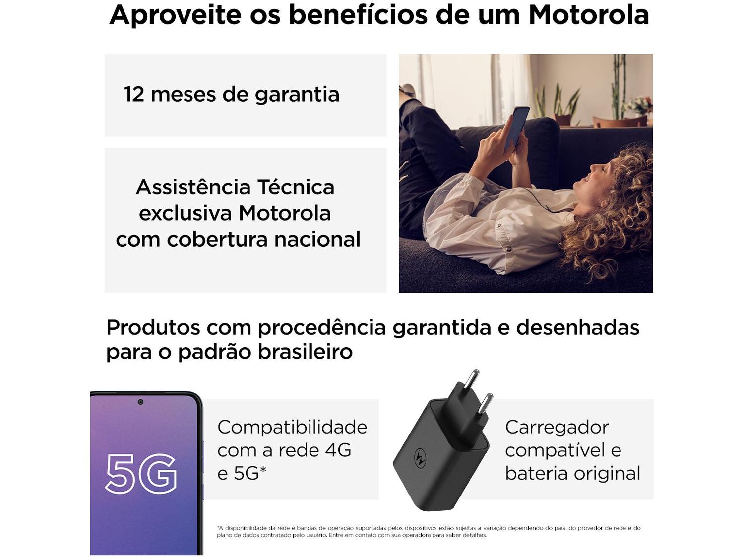 Smartphone Motorola Edge 30 Fusion 256GB Preto 5G 4GB RAM 6,6” Câm. Tripla + Selfie 32MP