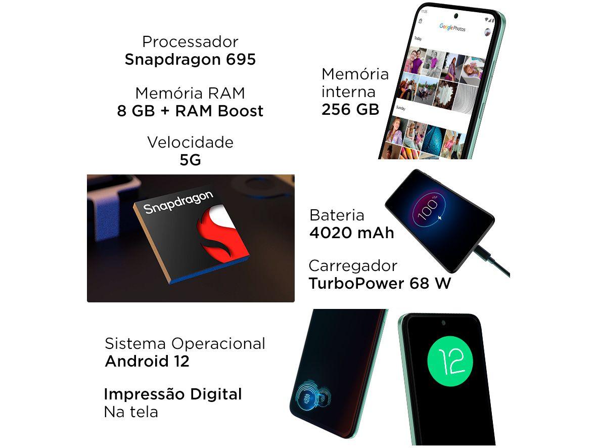 Smartphone Motorola Edge 30 Neo 256GB Lilás 5G Octa-Core 4GB RAM 6,3” Câm. Dupla + Selfie 32MP