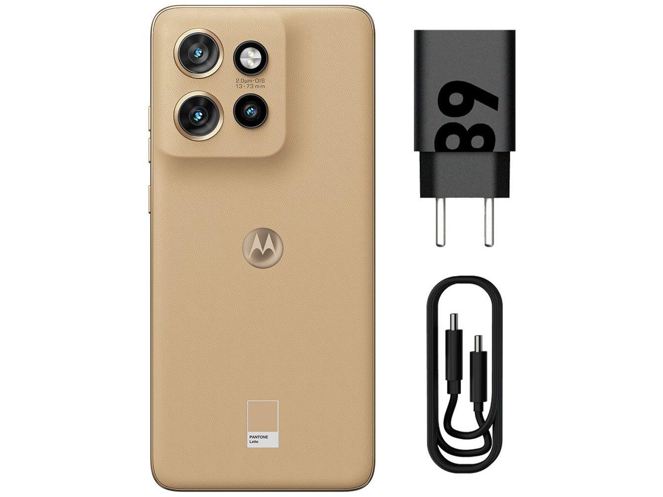Smartphone Motorola Edge 50 Neo 256GB Latte (Marrom) 5G 8GB RAM 6,4" Câm. Tripla + Selfie 32MP