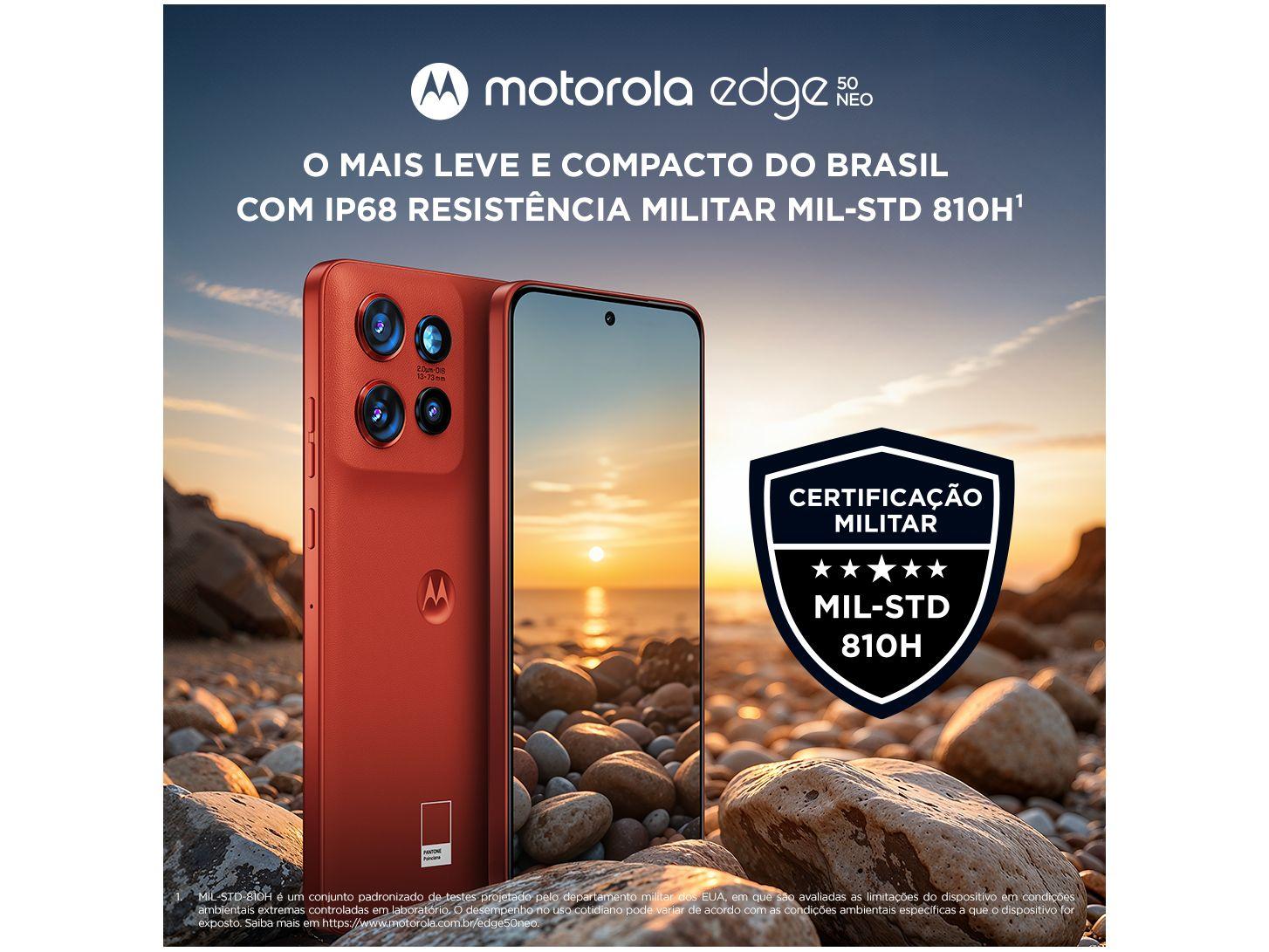 Smartphone Motorola Edge 50 Neo 256GB Latte (Marrom) 5G 8GB RAM 6,4" Câm. Tripla + Selfie 32MP