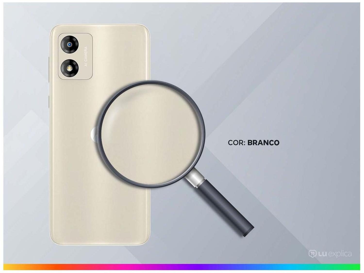 Smartphone Motorola Moto E13 64GB Off-White 4G Octa-Core 4GB RAM 6,5" Câm. 13MP + Selfie 5MP Dual Chip