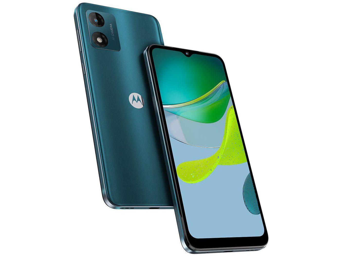 Smartphone Motorola Moto E13 64GB Verde 4G Octa-Core 4GB RAM 6,5" Câm. 13MP + Selfie 5MP Dual Chip