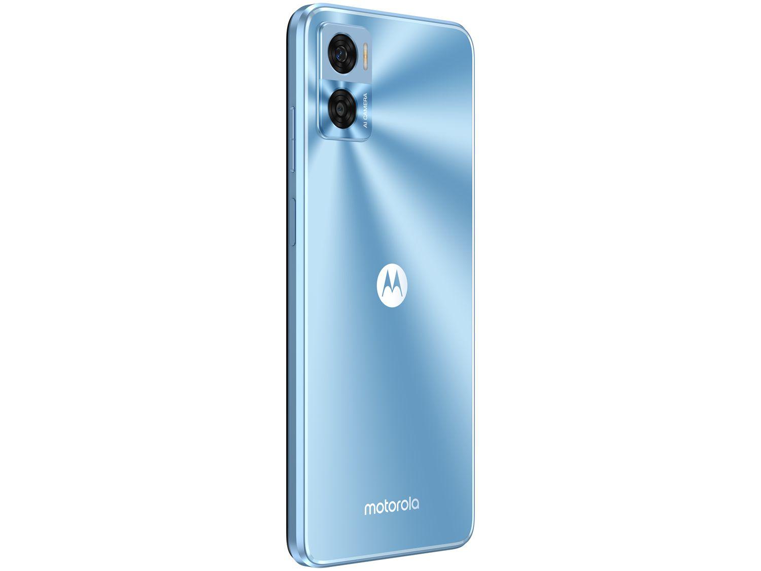 Smartphone Motorola Moto E22 64GB Azul 4G 4GB RAM 6,5” Câm. Dupla + Selfie 5MP Dual Chip